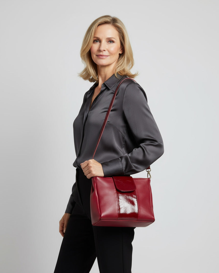 Sac en cuir rouge ELENA