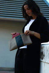 LAURA en cuir gris tourterelle