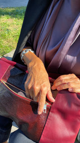 EMMA borsa in pelle bordeaux ciliegia