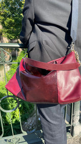 EMMA borsa in pelle bordeaux ciliegia
