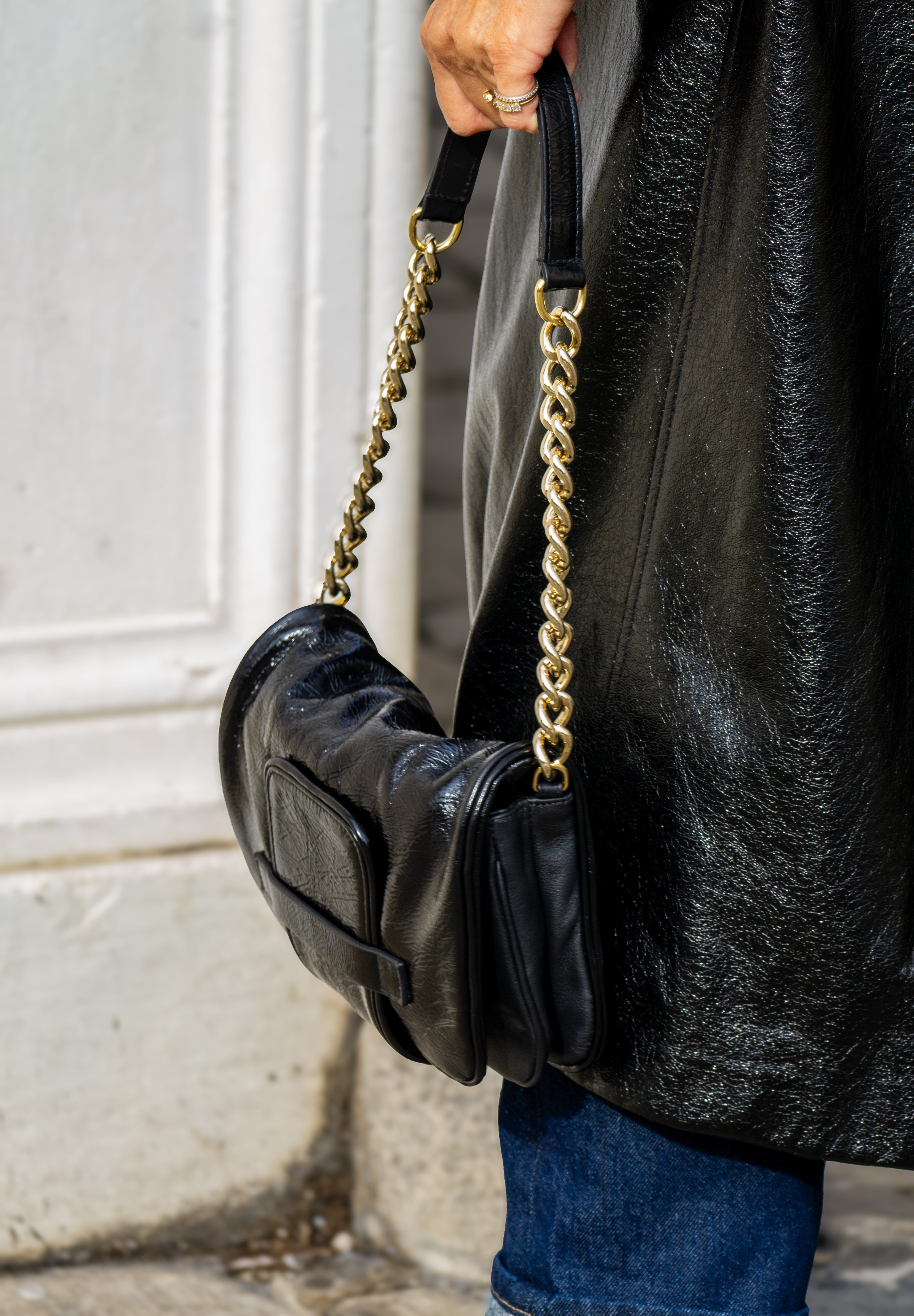 ANNA borsa in pelle naplak nero