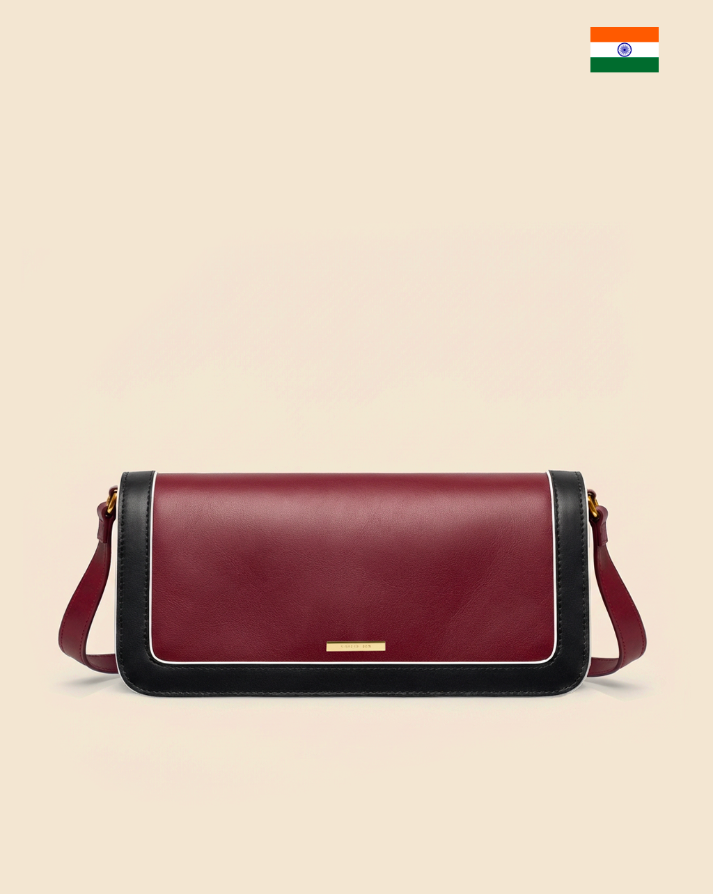 NILDE borsa in pelle bordeaux e nera