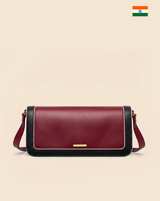 NILDE borsa in pelle bordeaux e nera