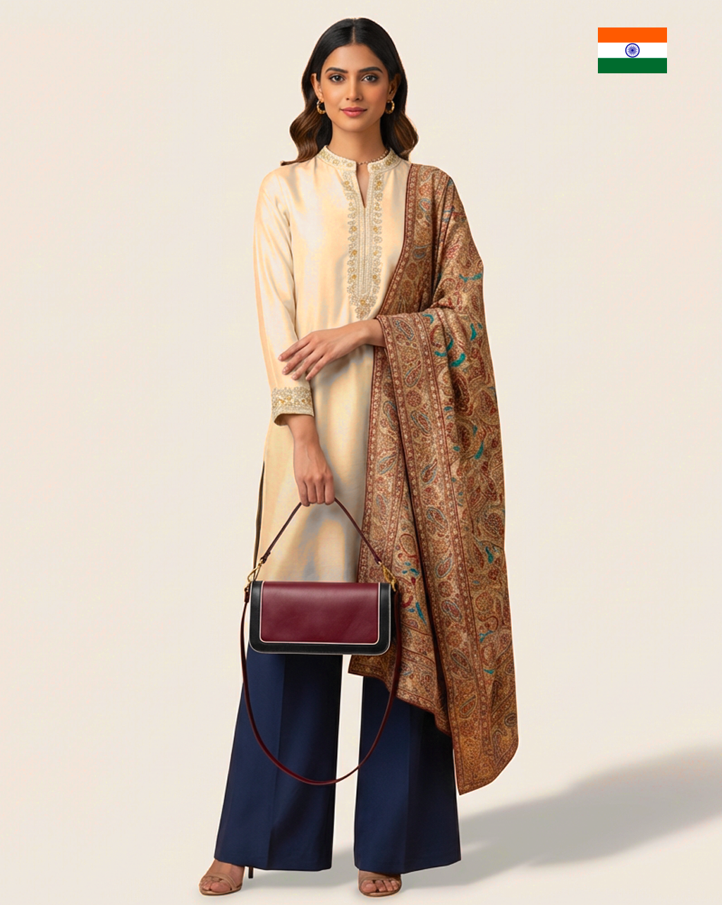 NILDE borsa in pelle bordeaux e nera